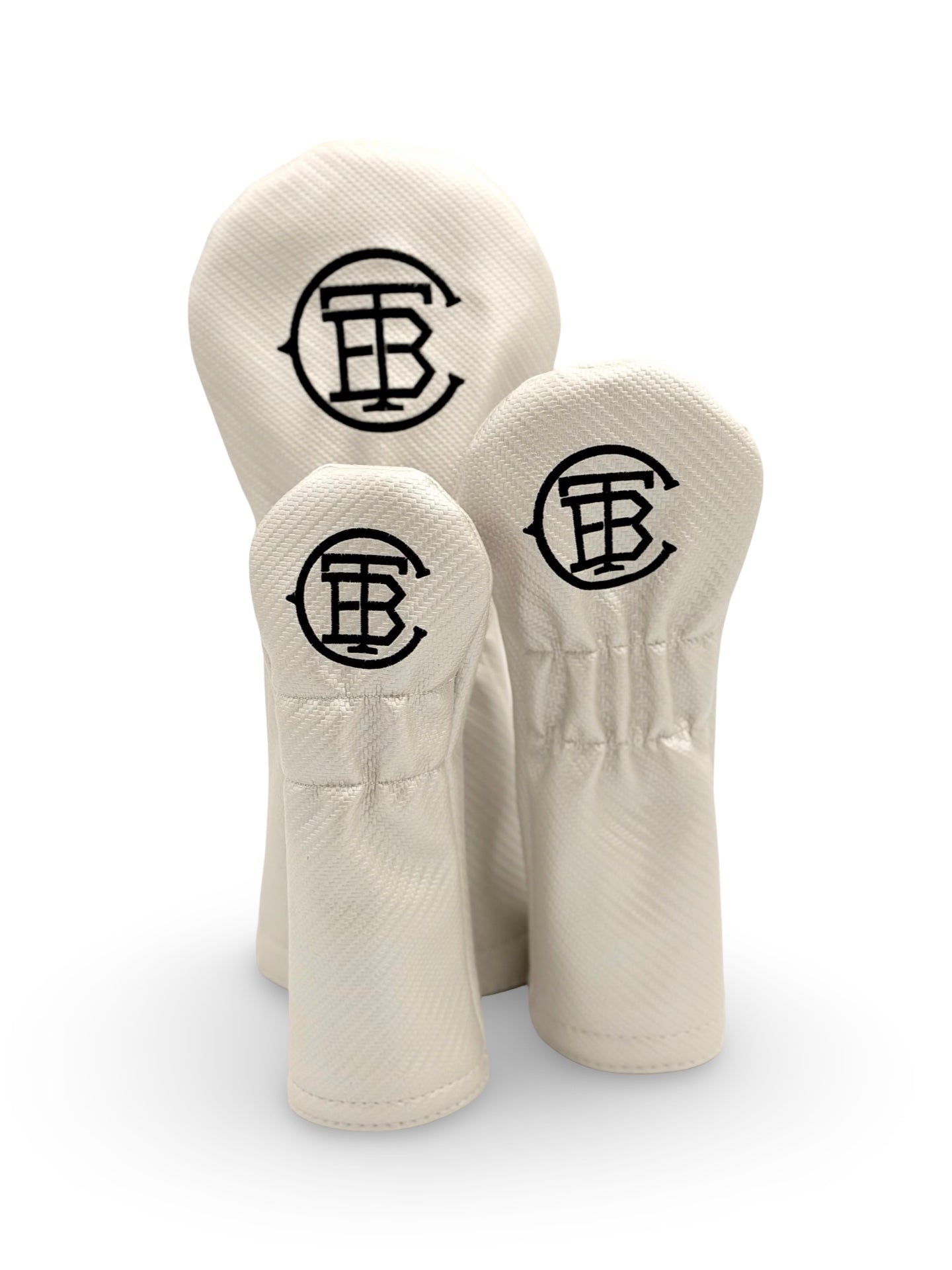 White Carbon Fiber Headcovers