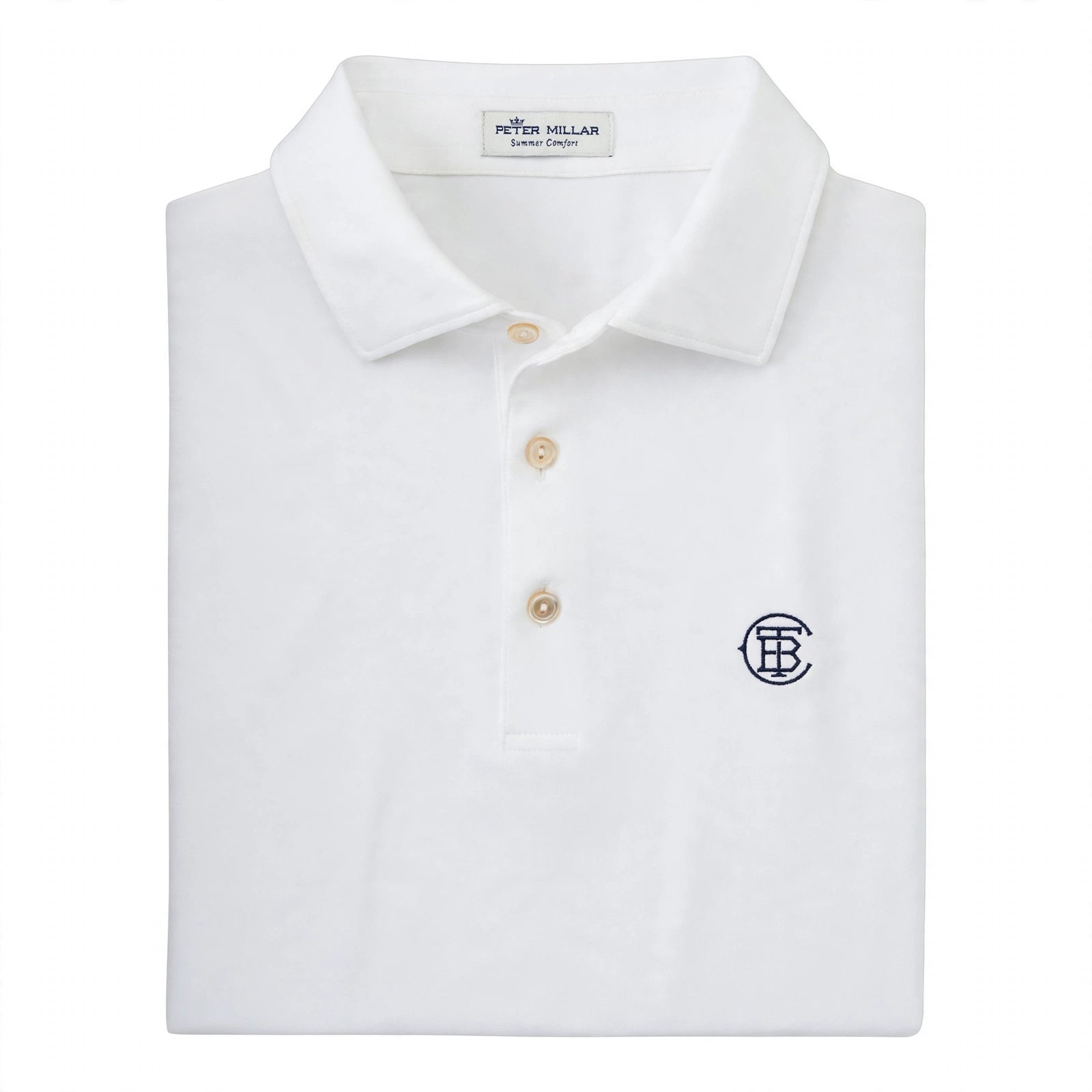 TBC Logo Solid Performance Jersey Polo White