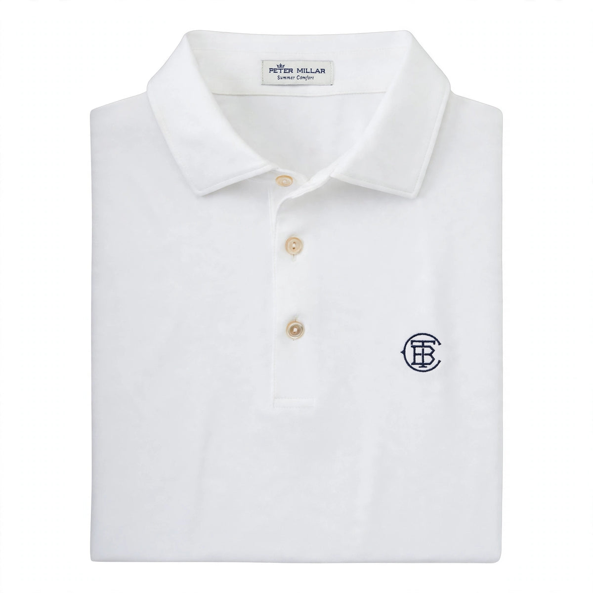 TBC Logo Solid Performance Jersey Polo White